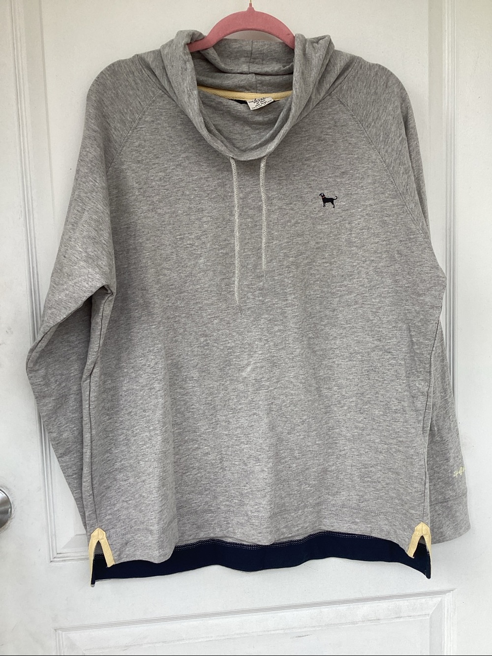 The Black Dog Gray Pullover Ladies Cowlneck Polo Gray L